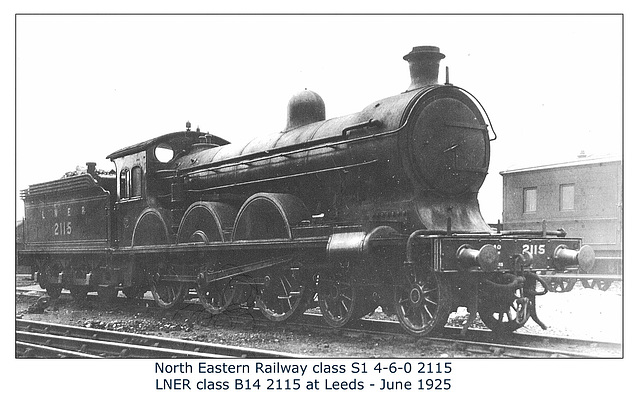 NER class S1 4-6-0 2115 - LNER B14 2115 - Leeds - June 1925 - WHW
