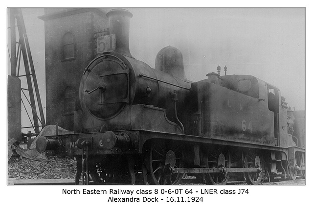 North Eastern Railway class 8 0-6-0T 64 - LNER class J74 Alexandra Dock WHW