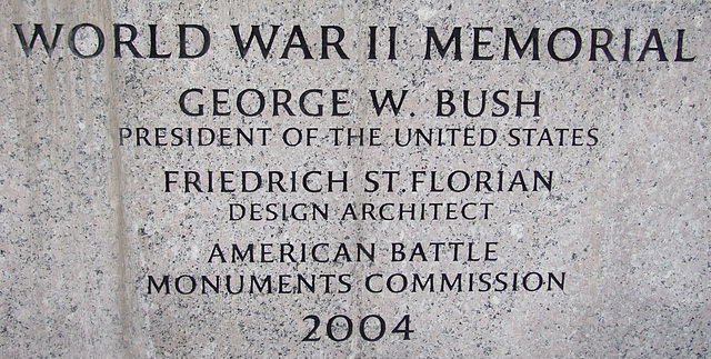 Inscription on the WWII Memorial, September 2009