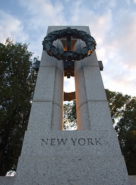Detail of New York on the WWII Memorial, September 2009