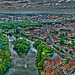 BESANCON: La Citadelle: Vue sur l'ouest de la ville.