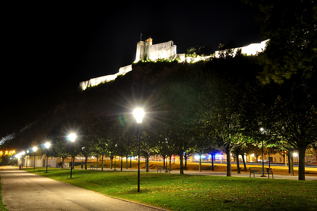 BESANCON:La Citadelle depuis Rivotte.