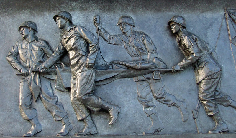 Relief on the WWII Memorial, September 2009