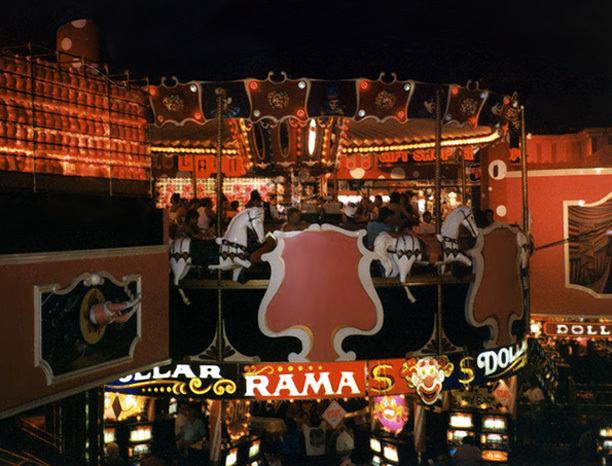View of the Carousel Seating Area Inside Circus Circus in Las Vegas, 1992