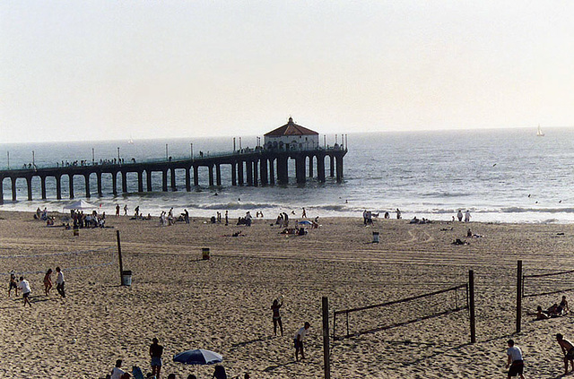 Pier and Beach in Manhattan Beach, Oct. 2005