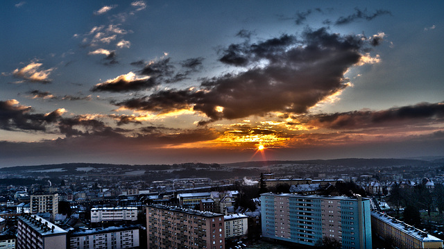 BELFORT: Levé du soleil.