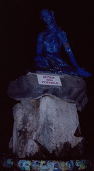 Mermaid Statue  and Fountain at Night in Giardini-Naxos, March 2005