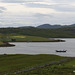 View down to the bay and The Sleeping Woman, from Callanish Stone Circle #1