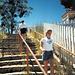 Stairway down to the San Andreas fault line.  Mission San Juan Bautista