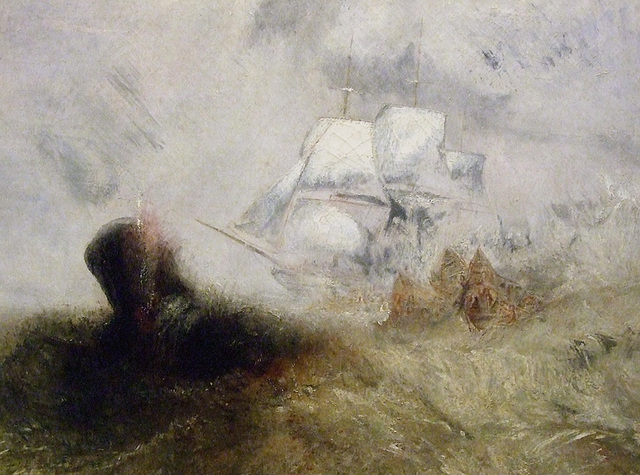 Detail of Whalers by Turner in the Metropolitan Museum of Art, May 2010