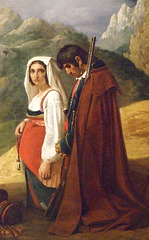 Detail of Italian Couple at a Roadside Shrine by Robert in the Metropolitan Museum of Art, May 2010