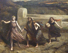 Detail of The Burning of Sodom by Corot in the Metropolitan Museum of Art, August 2010