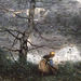 Detail of Ville d'Avray by Corot in the Metropolitan Museum of Art, July 2010