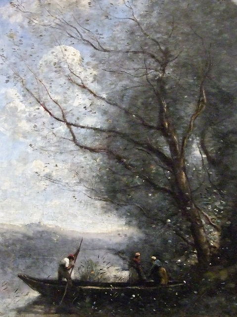 Detail of The Ferryman by Corot in the Metropolitan Museum of Art, July 2010