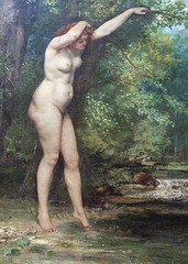 Detail of The Young Bather by Courbet in the Metropolitan Museum of Art, July 2010