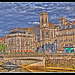 BESANCON:L'église de la Madeleine et le pont Battant.