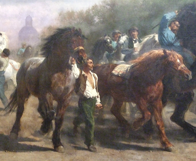 Detail of The Horse Fair by Rosa Bonheur in the Metropolitan Museum of Art, May 2010