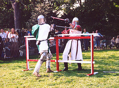 Fighters at the Fort Tryon Park Medieval Festival, Oct. 2002