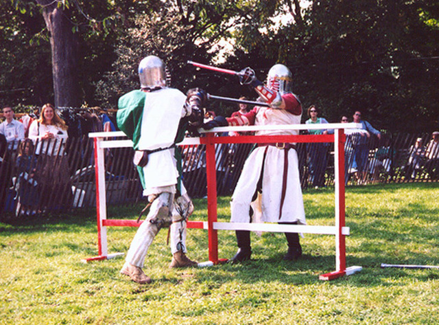 Fighters at the Fort Tryon Park Medieval Festival, Oct. 2002