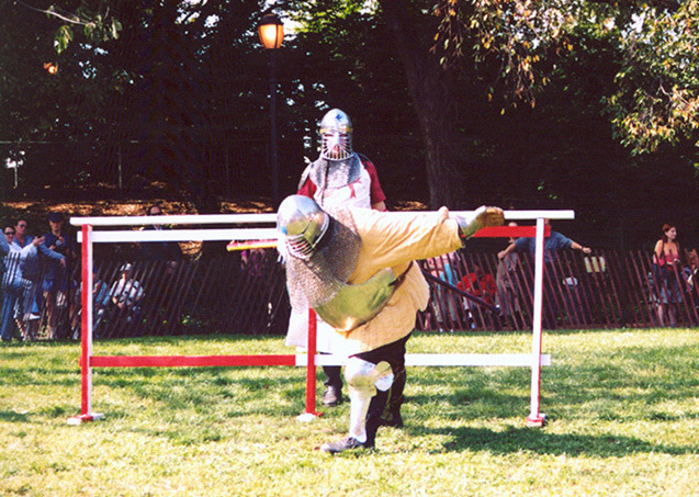 Fighters at the Fort Tryon Park Medieval Festival, Oct. 2002