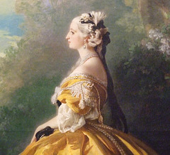 Detail of The Empress Eugenie by Winterhalter in the Metropolitan Museum of Art, August 2010