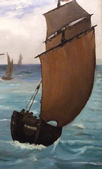 Detail of The Kearsage at Boulogne by Manet in the Metropolitan Museum of Art, August 2010