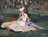 Detail of Camille and Jean in The Monet Family in Their Garden at Argenteuil by Manet in the Metropolitan Museum of Art, November 2008
