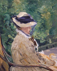 Detail of Madame Manet at Bellevue by Manet in the Metropolitan Museum of Art, August 2010