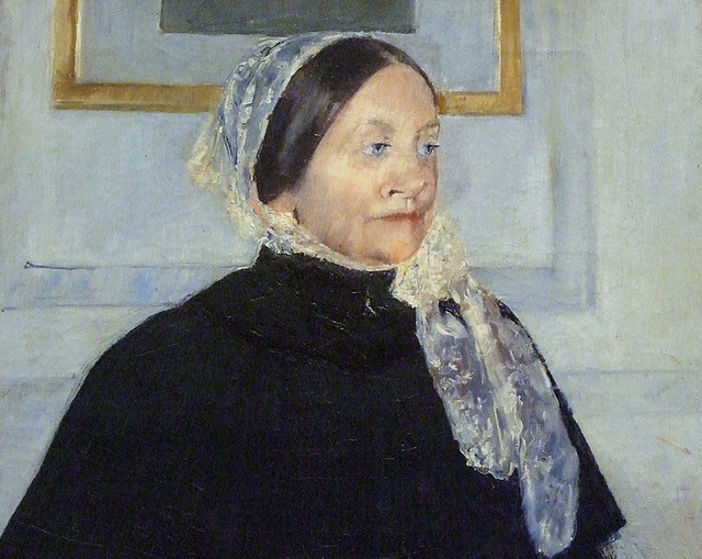 Detail of Lady at the Tea Table by Mary Cassatt in the Metropolitan Museum, December 2008