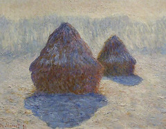 Detail of Haystacks (Effect of Snow and Sun) by Monet in the Metropolitan Museum of Art, November 2008