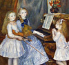 Detail of The Daughters of Catulle Mendès, Huguette (1871–1964), Claudine (1876–1937), and Helyonne (1879–1955) by Renoir in the Metropolitan Museum of Art, December 2008