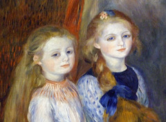 Detail of The Daughters of Catulle Mendès, Huguette (1871–1964), Claudine (1876–1937), and Helyonne (1879–1955) by Renoir in the Metropolitan Museum of Art, December 2008