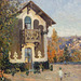 Detail of View of Marly-le-Roi from Cour-Volant by Sisley in the Metropolitan Museum of Art, August 2010