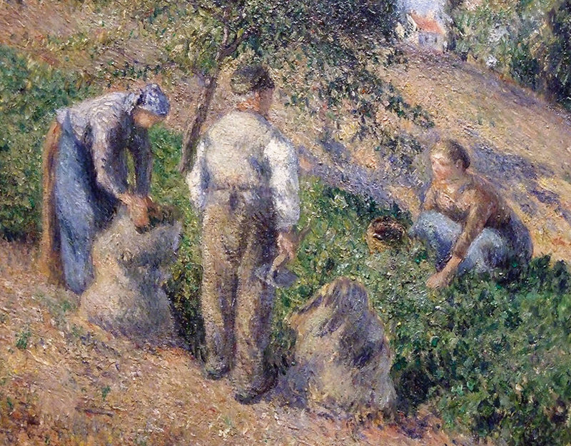 Detail of Potato Gatherers by Pisarro in the Metropolitan Museum of Art, January 2008