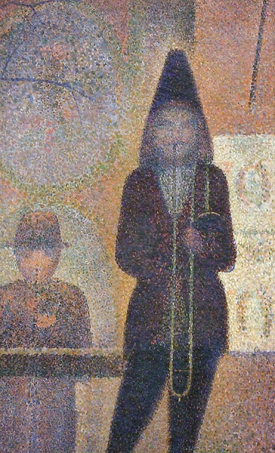 Detail of Circus Sideshow by Seurat in the Metropolitan Museum of Art, May 2009