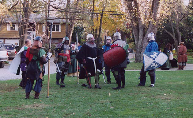 SCA Fighters at the Agincourt Event in Ostgardr, Nov. 2004