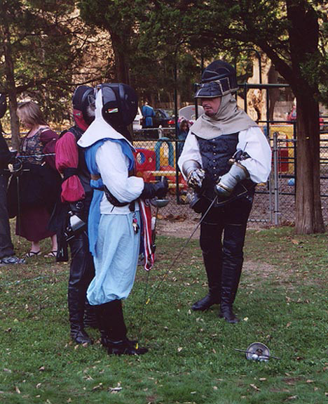 SCA Fencers at the Agincourt Event in Ostgardr, Nov. 2004