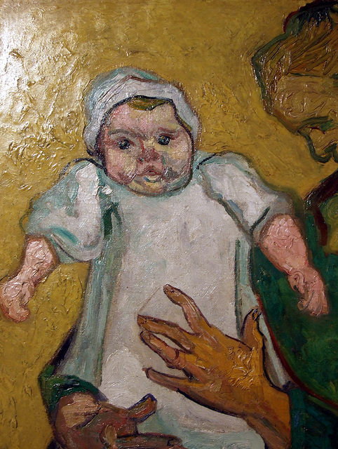 Detail of Madame Roulin and her Baby by Van Gogh in the Metropolitan Museum of Art, January 2008