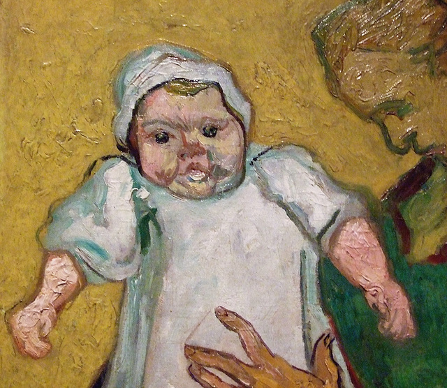 Detail of Madame Roulin and her Baby by Van Gogh in the Metropolitan Museum of Art, February 2010