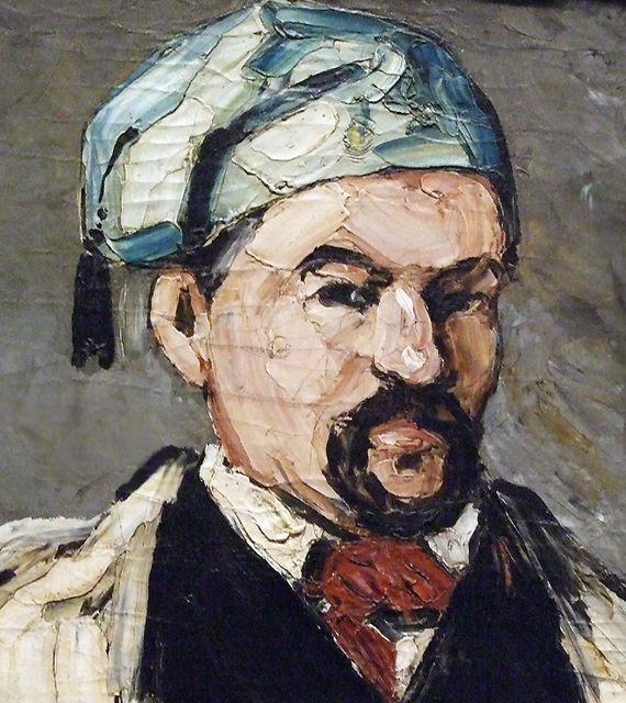 Detail of Dominique Aubert by Cezanne in the Metropolitan Museum of Art, December 2008