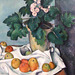 Detail of Still Life with Apples and Pot of Primroses by Cezanne in the Metropolitan Museum of Art, August 2010