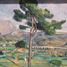 Detail of Mont Sainte-Victoire and the Viaduct of the Arc River Valley by Cezanne in the Metropolitan Museum of Art, August 2010