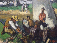 Detail of The Fishermen (Fantastic Scene) by Cezanne in the Metropolitan Museum of Art, August 2010