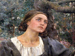 Detail of Joan of Arc by Jules Bastien-Lepage in the Metropolitan Museum of Art, December 2007