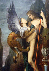 Detail of Oedipus and the Sphinx by Moreau in the Metropolitan Museum of Art, December 2007