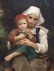 Detail of Breton Brother and Sister by Bouguereau in the Metropolitan Museum of Art, May 2009