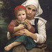 Detail of Breton Brother and Sister by Bouguereau in the Metropolitan Museum of Art, May 2009