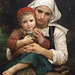 Detail of Breton Brother and Sister by Bouguereau in the Metropolitan Museum of Art, August 2010