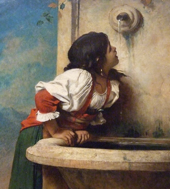 Detail of Roman Girl at a Fountain by Bonnat in the Metropolitan Museum of Art, May 2009