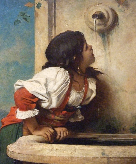 Detail of Roman Girl at a Fountain by Bonnat in the Metropolitan Museum of Art, May 2009